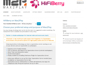 HiFiBerry – Advanced Squeezebox Settings