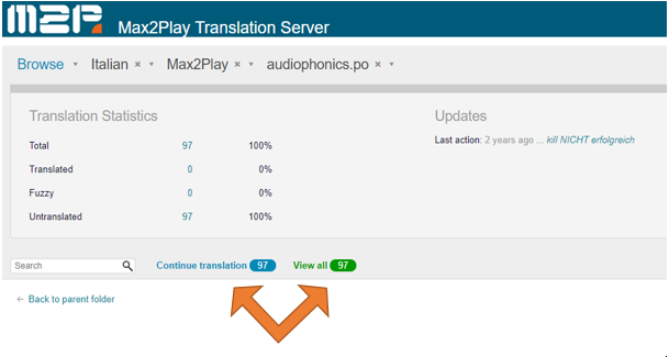 The Max2Play Translation Server