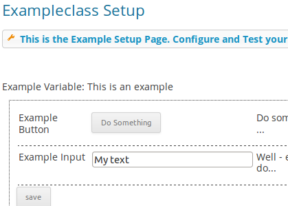 Plugin Example Class Setup