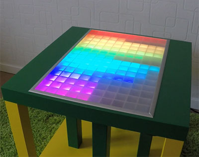 LED-Table with Touch-Control and Apps like Spectrum-Analyzer, Tetris, Snake and Squeezebox Integration