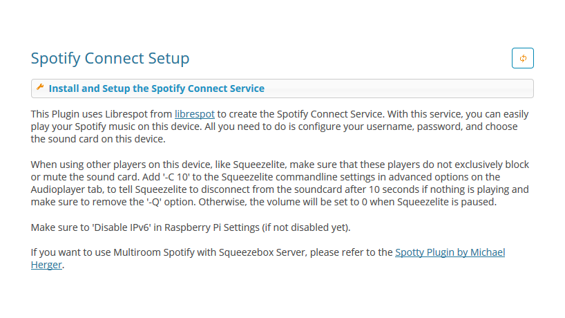 Main information about the Max2Play Spotify Connect Plugin.